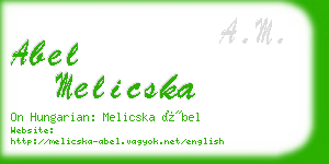 abel melicska business card